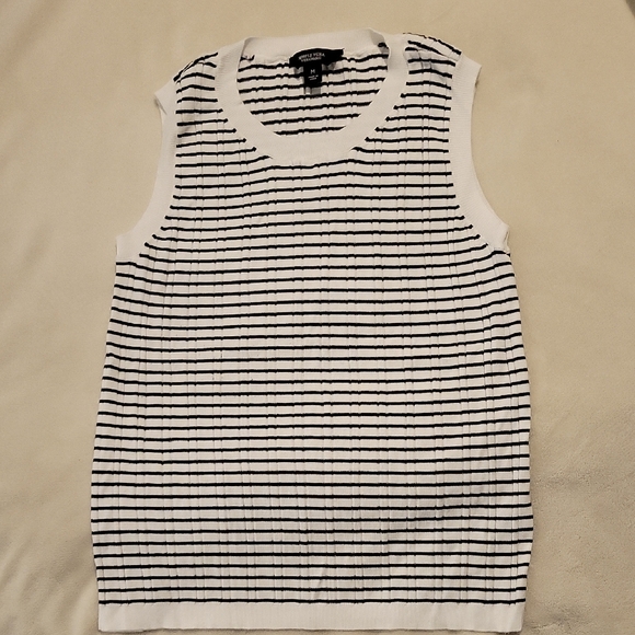 Simply Vera Vera Wang Black and White Striped Tank Top - Picture 1 of 2